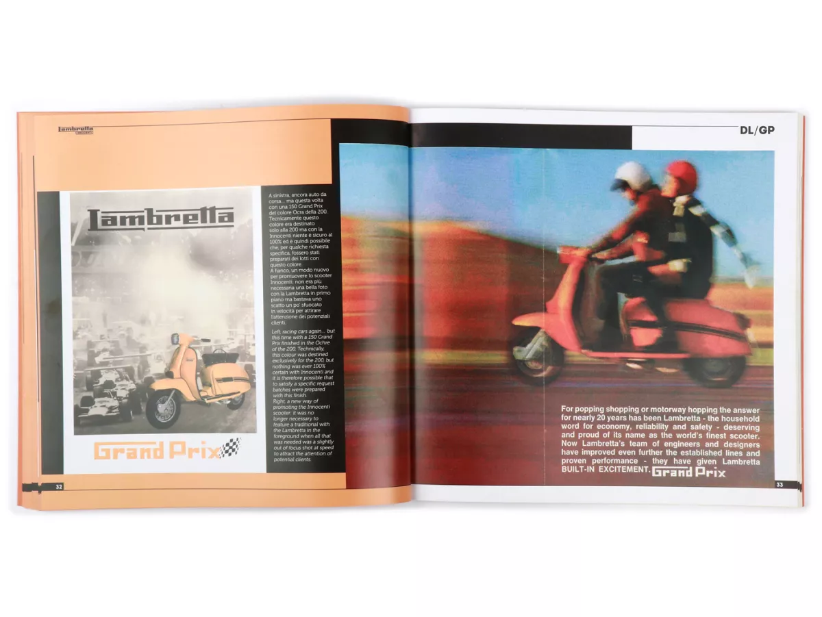 Libro -Lambretta DL / GP historia, modelos y documentación- de Vittorio Tessera (italiano, inglés, 96 páginas, color)