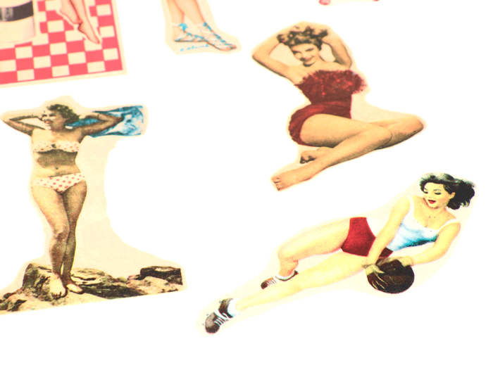 Fotos acuáticas - motivo Pin up 1, hoja DIN A4 con 6 motivos