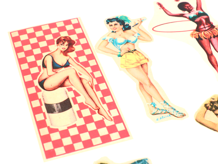 Fotos acuáticas - motivo Pin up 1, hoja DIN A4 con 6 motivos