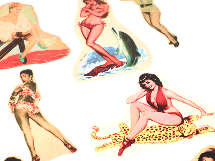Fotos acuáticas - motivo Pin up 2, hoja DIN A4 con 7 motivos