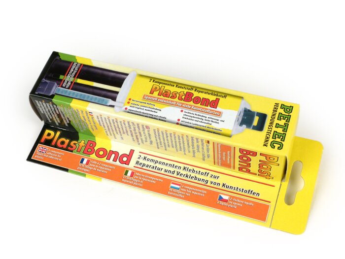 Plastreparationslim -PlastBond- 2 komponenter, 24 ml dubbel spruta inklusive blandningsrör