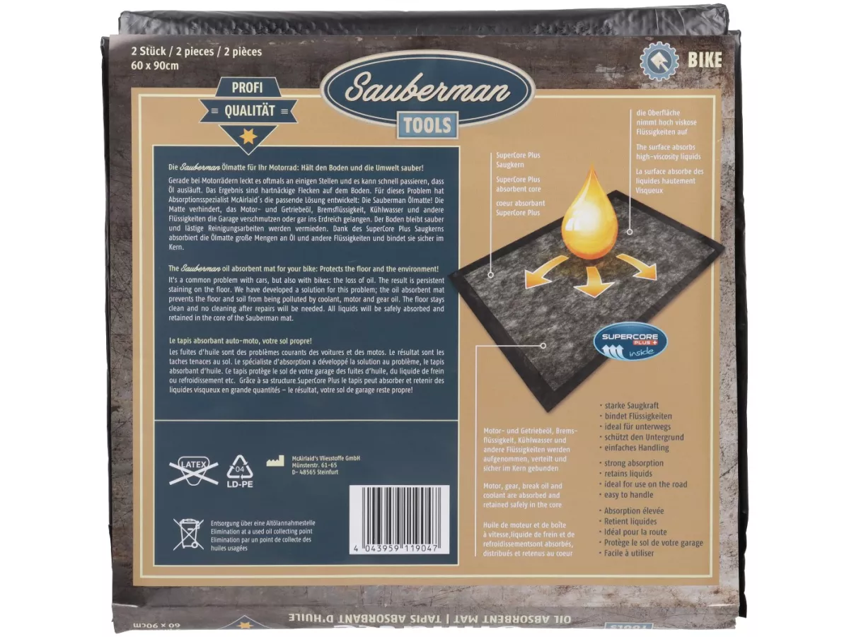 Oliemat -SAUBERMANN TOOLS- 2 stuks 60x90cm