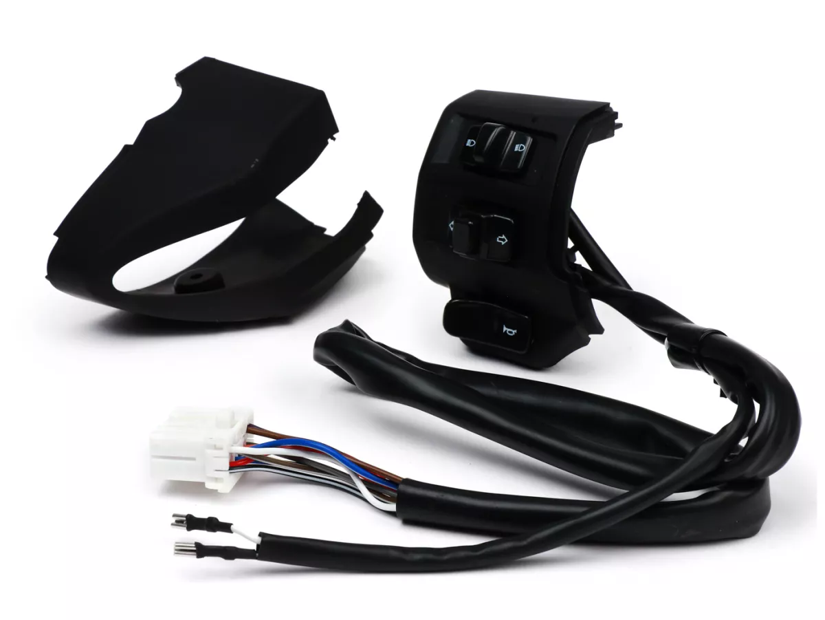 Unità di commutazione sinistra -DMP- VESPA Primavera 50 2T/4T, Sprint 50 2T/4T - incl. copertura anteriore - nero opaco