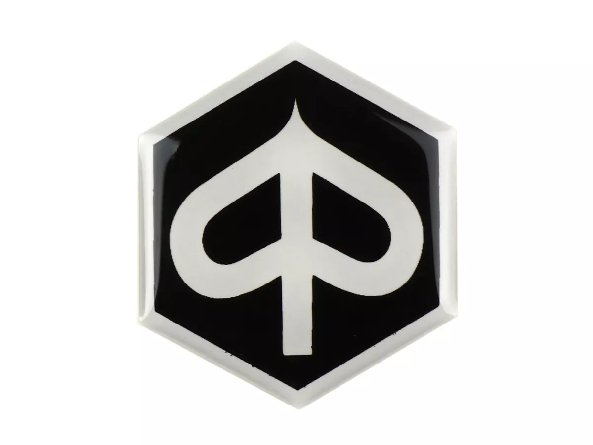 3D Sticker -QUALITÉ OEM- Vespa Piaggio hexagonal - plastique autocollant - noir/clair