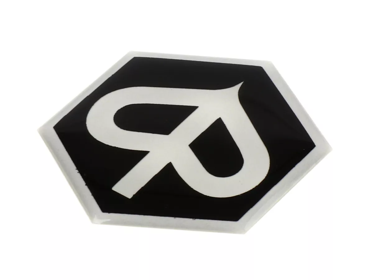 3D Sticker -QUALITÉ OEM- Vespa Piaggio hexagonal - plastique autocollant - noir/clair