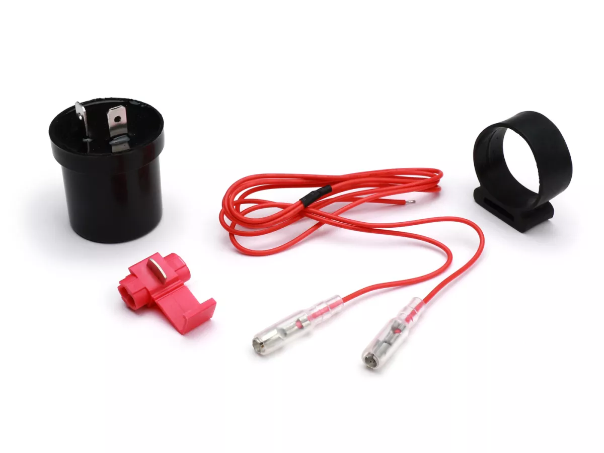 Set indikator -DAYA 1- Lampu LED sport daytime running light (E-mark) - Vespa Primavera, Sprint - warna asap / hitam - depan - kaca bening