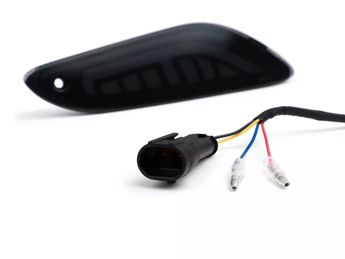 Knipperlichtenset -POWER 1- LED Sport (E-markering)- Vespa Primavera, Sprint - gerookt / zwart getint - achter - helder glas