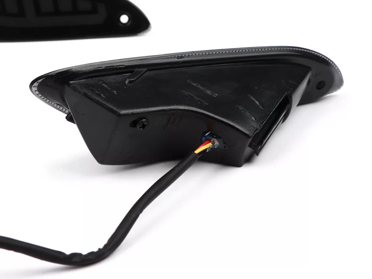 Knipperlichtenset -POWER 1- LED Sport (E-markering)- Vespa Primavera, Sprint - gerookt / zwart getint - achter - helder glas