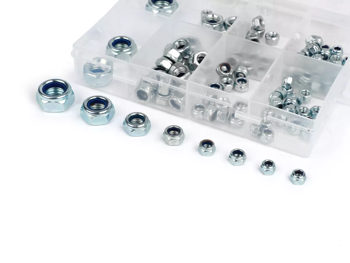 Zelfborgende moeren assortimentsdoos -OEM- DIN985, M4-M12, 108 st.