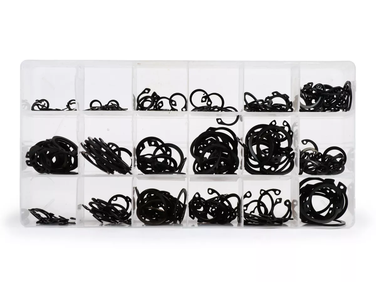 Boîte d'assortiment de circlips -OEM- arbre DIN471 Ø=6-25 mm/alésage DIN472 Ø=12-20 mm, 255 pcs.