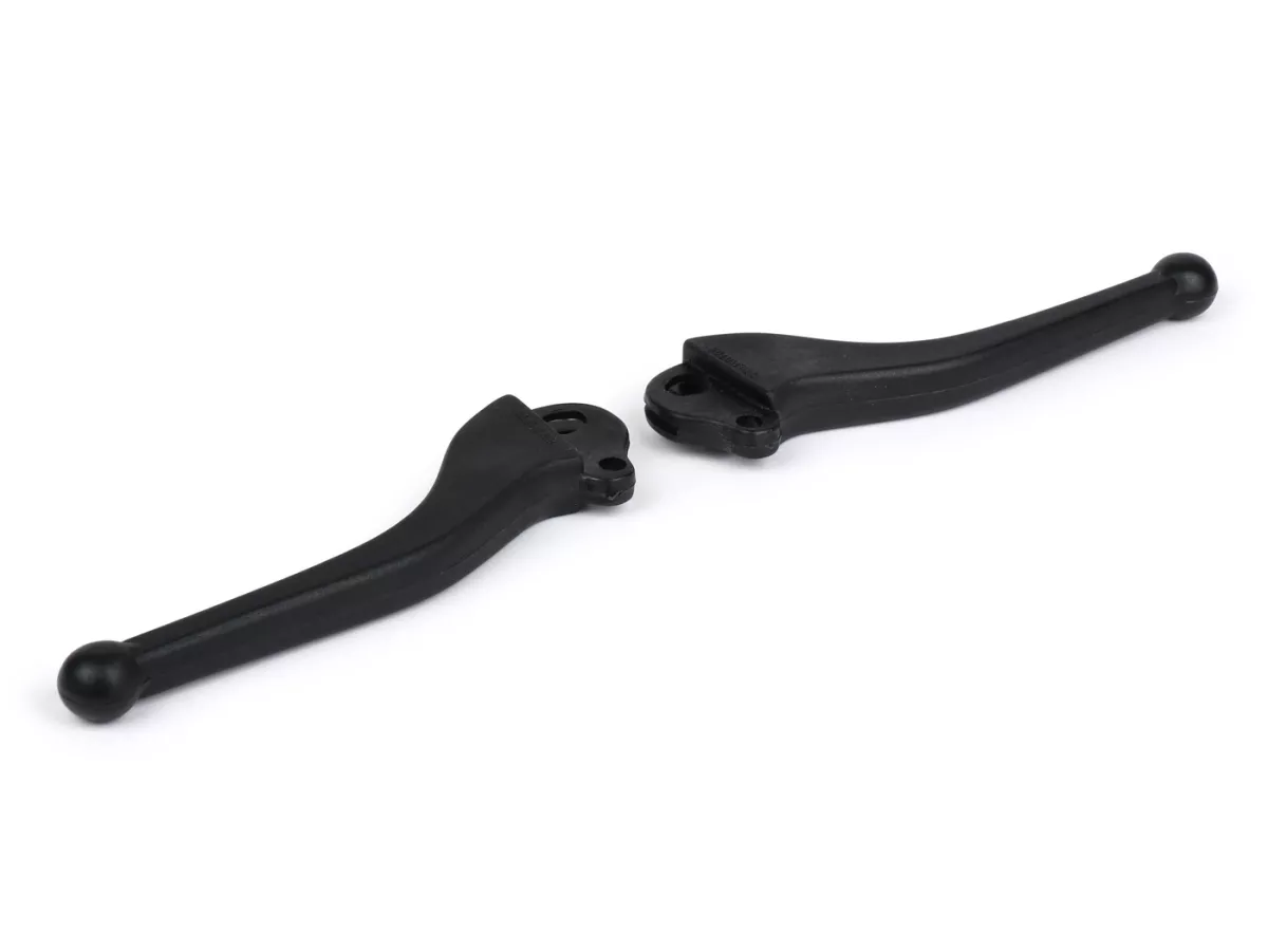 Leva freno + leva frizione (set) -STILMOTOR (NOS)- VESPA Sport - Vespa PX -1997, T5, TX, T5 Classic, PK S, XL - plastica - nero