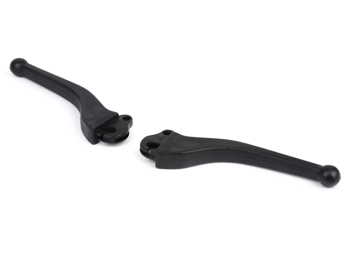 Leva freno + leva frizione (set) -STILMOTOR (NOS)- VESPA Sport - Vespa PX -1997, T5, TX, T5 Classic, PK S, XL - plastica - nero