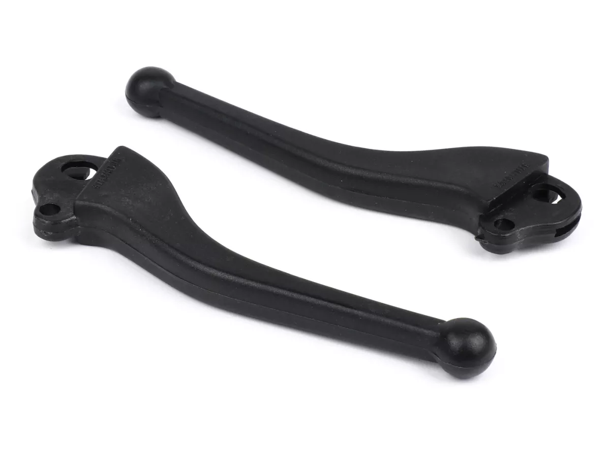 Leva freno + leva frizione (set) -STILMOTOR (NOS)- VESPA Sport - Vespa PX -1997, T5, TX, T5 Classic, PK S, XL - plastica - nero