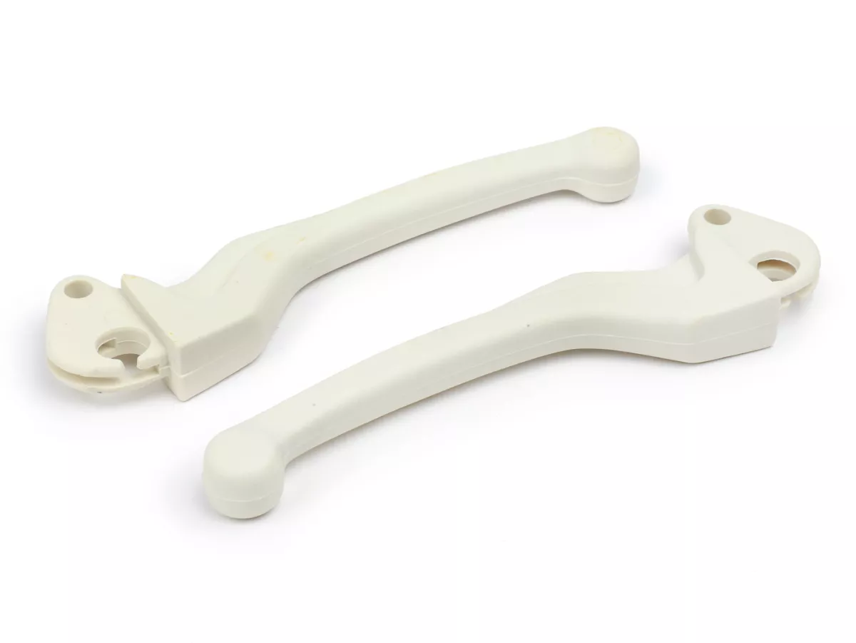 Levier de frein + levier d'embrayage (jeu) -UTAH (NOS)- VESPA Sport - Vespa PX -1997, T5, TX, T5 Classic, PK S, XL - plastique - blanc