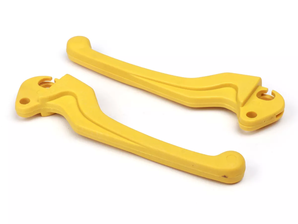 Tuas rem + tuas kopling (set) -VESPA (NOS) - VESPA Sport - Vespa PX -1997, T5, TX, T5 Classic, PK S, XL - plastik - kuning