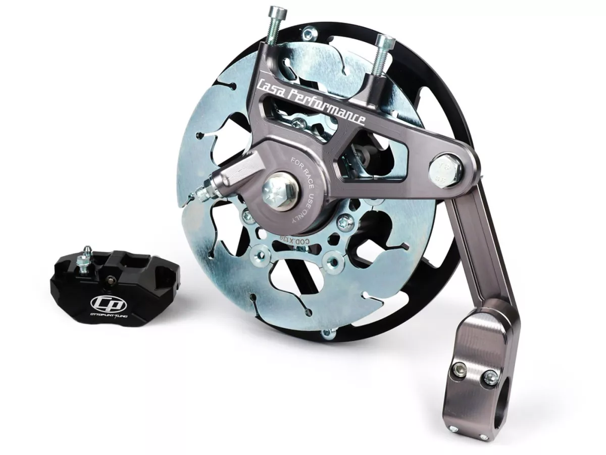Freno de disco CasaDisc Anti-Dive -CASA PERFORMANCE- Lambretta LI, LIS, SX, TV, DL, GP - incl. pinza de freno - titanio