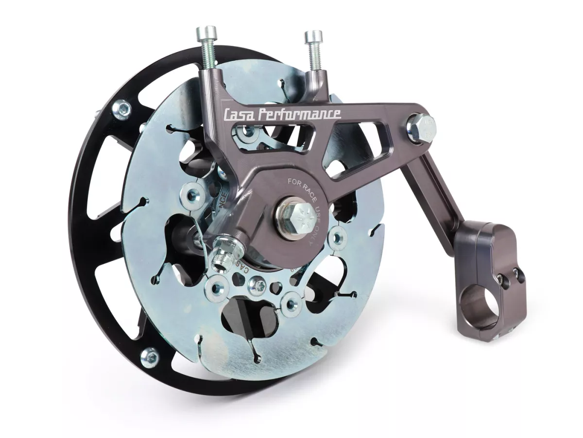 Freno de disco CasaDisc Anti-Dive -CASA PERFORMANCE- Lambretta LI, LIS, SX, TV, DL, GP - incl. pinza de freno - titanio