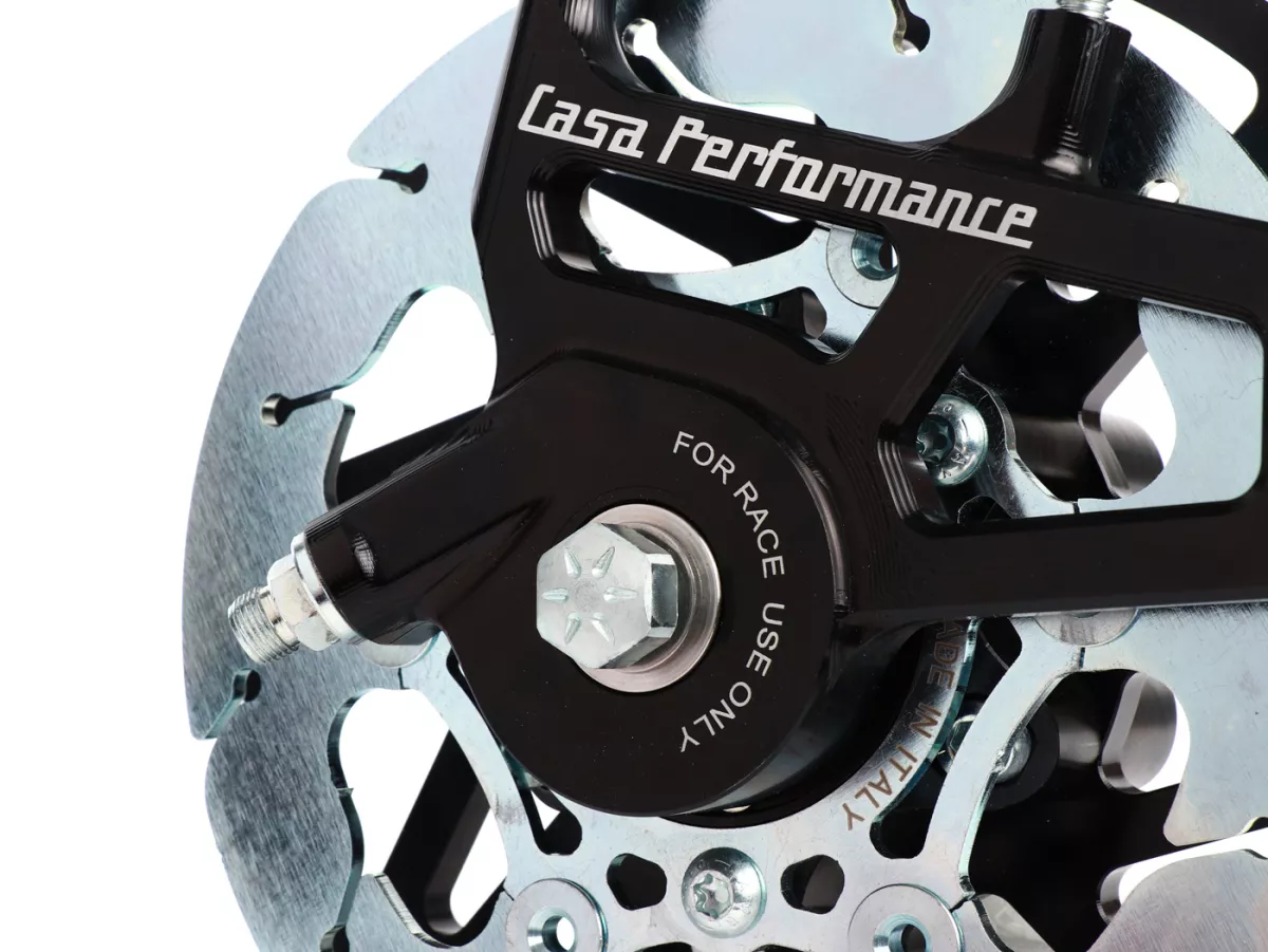 Freno de disco Casadisc Anti-Dive -CASA PERFORMANCE- Lambretta LI, LIS, SX, TV, DL, GP - incl. pinza de freno - negro