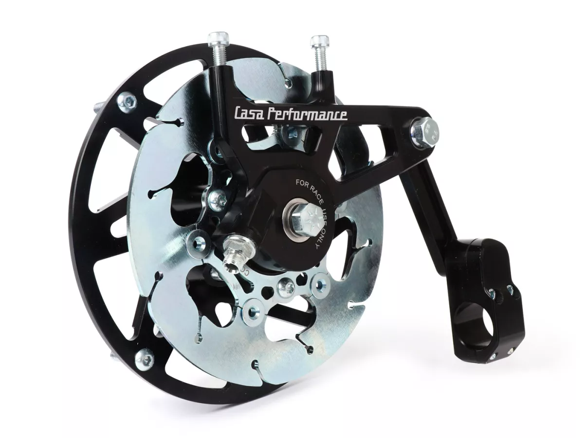 Freno de disco Casadisc Anti-Dive -CASA PERFORMANCE- Lambretta LI, LIS, SX, TV, DL, GP - incl. pinza de freno - negro