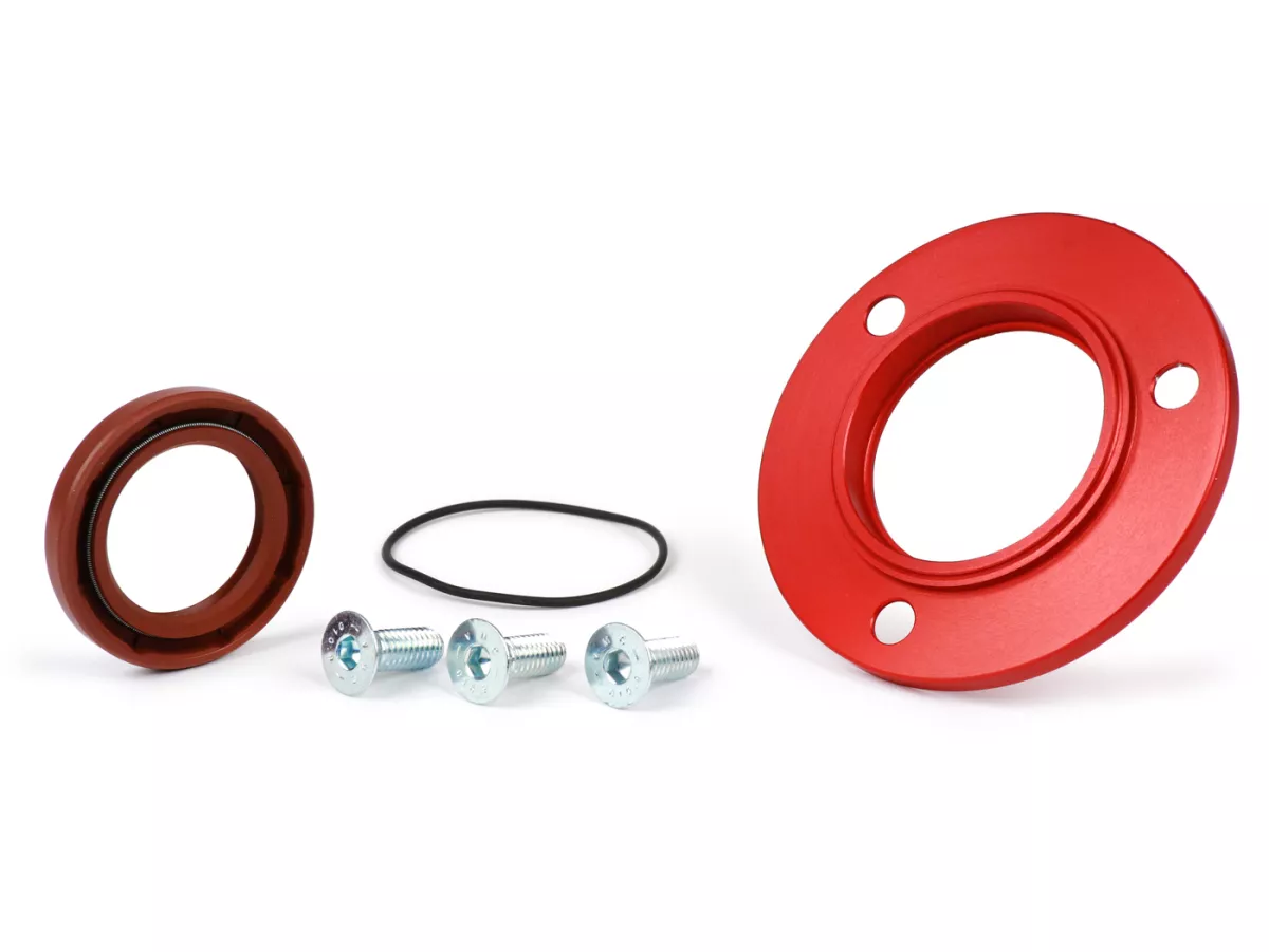 Tapa disco cojinete de bolas cigüeñal (lado motor) con junta tórica -CASA PERFORMANCE- Lambretta Lui75 S/SL, J125 (4 velocidades)