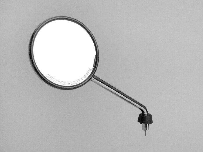 Mirror -PIAGGIO, chrome, M8x1.25 right-hand thread, lhs- Piaggio LX50 (ZAPC381, ZAPC383, ZAPC387), LX125 (ZAPM441, ZAPM443, ZAPM681), LX150 (ZAPM444), S50 (ZAPC386), Piaggio Liberty 50 (ZAPC42, ZAPC49) Liberty 125 (RP8M, ZAPM38, ZAPM67), Liberty 150 (ZAPM