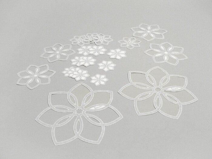 Stickerset -PIAGGIO Bloemen- Vespa S - Zilver
