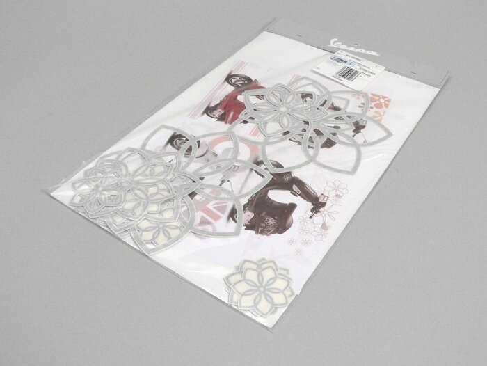 Stickerset -PIAGGIO Bloemen- Vespa S - Zilver