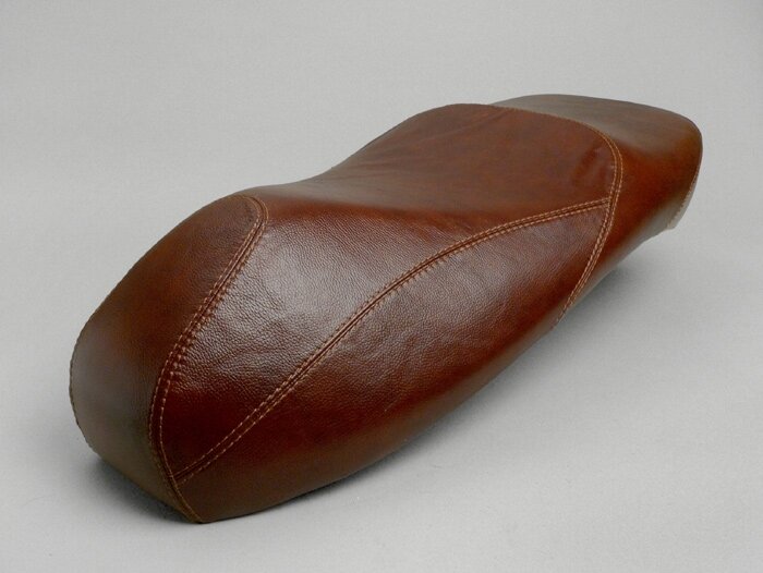 Selle -PIAGGIO biplace cuir- Vespa GTS 125-300 - (-2014)  - brun
