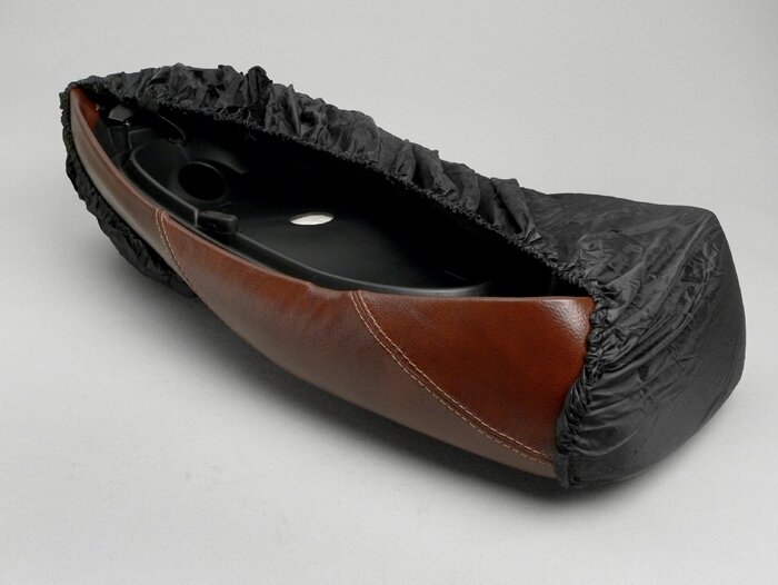 Selle -PIAGGIO biplace cuir- Vespa GTS 125-300 - (-2014)  - brun