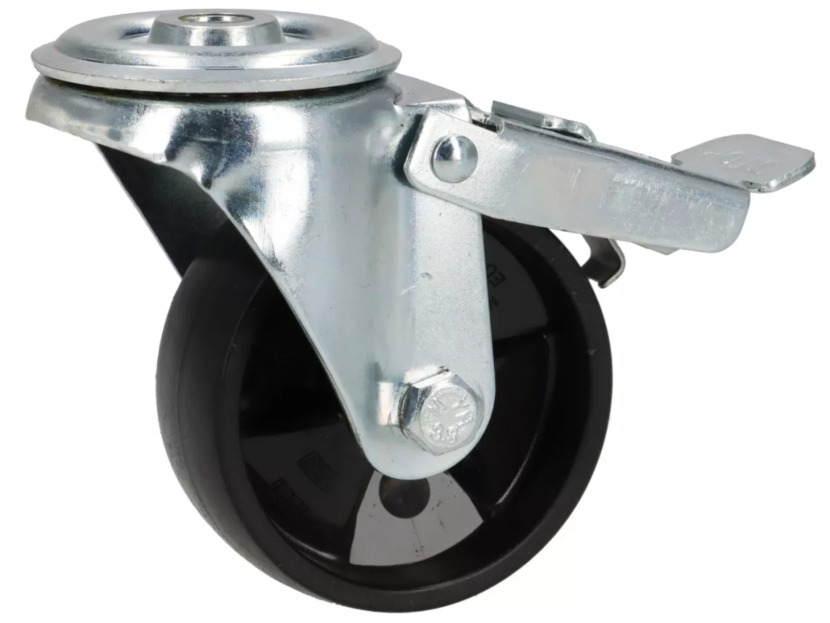 Castor, wheel, rotatable with parking brake Ø=80mm for lifting platform -FA ITALIA (7670080)- Vespa Smallframe, Largeframe, Wideframe
