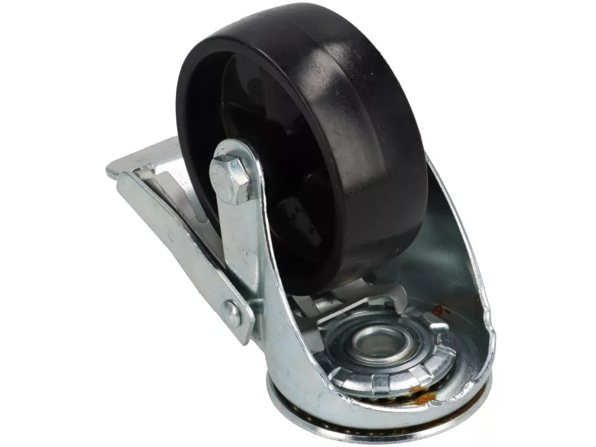 Castor, wheel, rotatable with parking brake Ø=80mm for lifting platform -FA ITALIA (7670080)- Vespa Smallframe, Largeframe, Wideframe