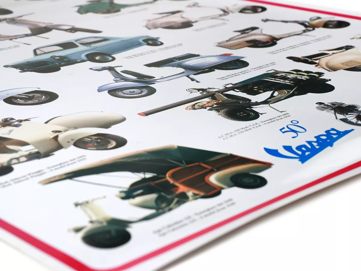 Poster -VESPA 50°- model overview - 900mm x 600mm