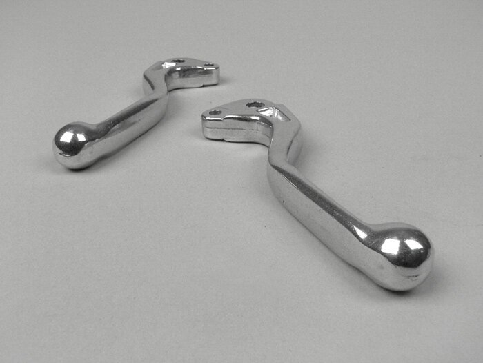 Brake and clutch lever set -VESPA sport short- Vespa PK S, XL - aluminium polished