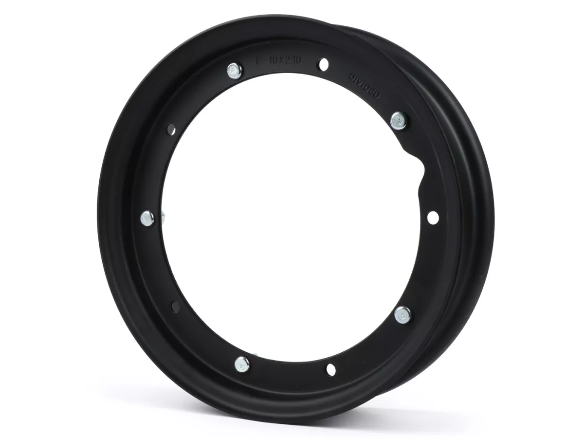 Wiel -FA ITALIA 2.10-10 inch, staal- Vespa (type PX) - Vespa Smallframe V50, 50N, Special, PV, ET3, PK50-125 (S/XL/XL2), Largeframe PX, T5, Sprint, Rally, GT/GTR, LML Star, Deluxe - Zwart