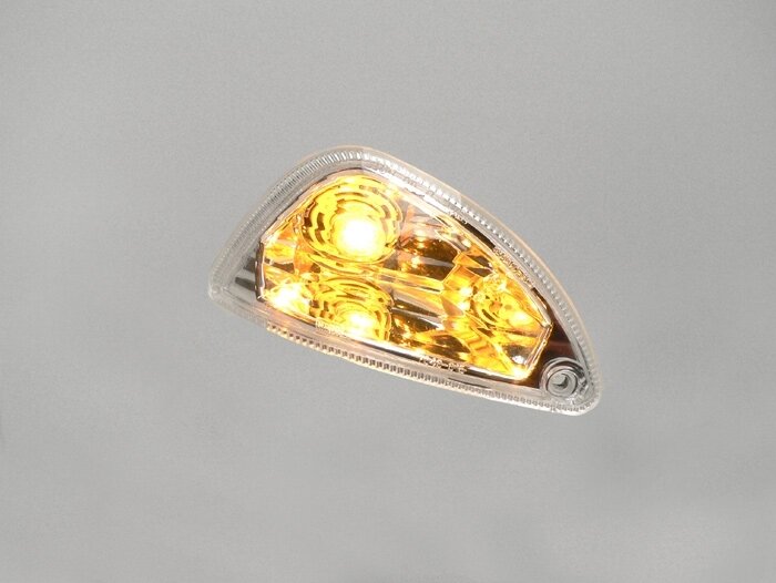 Indicator -PIAGGIO- Vespa LX, LXV, S- colourless - smooth lens - rear lhs
