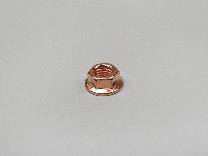 Nut with flange -DIN 6923- M7 x 1.00 - copper