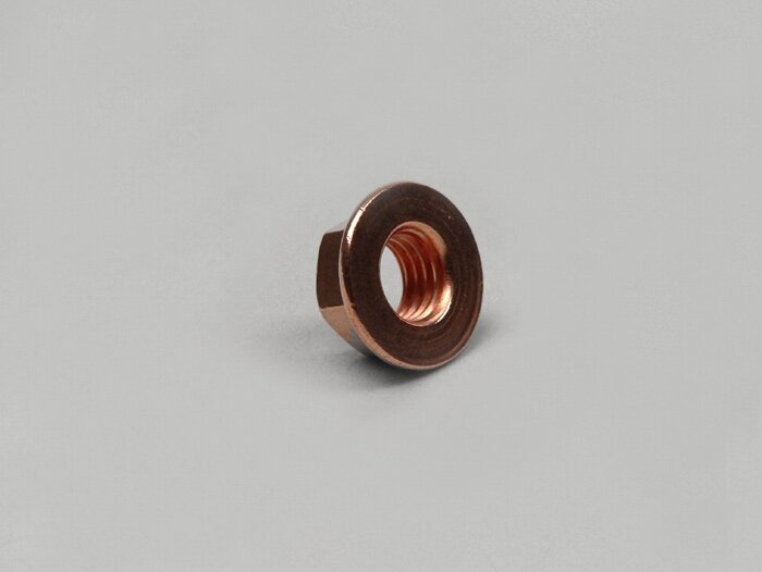 Nut with flange -DIN 6923- M7 x 1.00 - copper