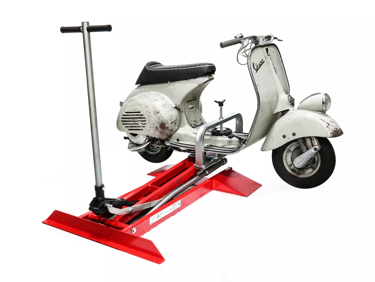 Lift -FA ITALIA Vespa- Vespa Smallframe, Largeframe, Wideframe 50-200ccm - 360° swivel, load capacity up to 350kg, lifting range 25-100cm, tiltable