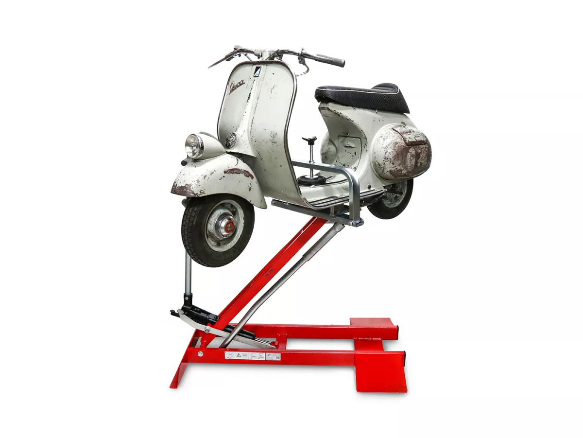 Lift -FA ITALIA Vespa- Vespa Smallframe, Largeframe, Wideframe 50-200ccm - 360° swivel, load capacity up to 350kg, lifting range 25-100cm, tiltable