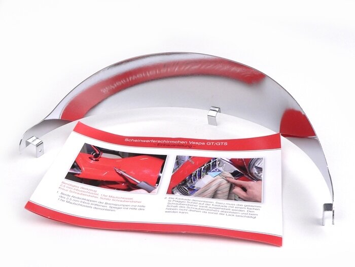 Headlight visor -CLASSIC- Vespa GT, GTL, GTS 125-300 - Chrome