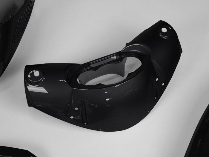 Set di parti della carenatura -EDGE- 11 pezzi - Aprilia SR dal 1998, SR50 Street - nero metallizzato
