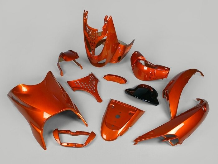 Set di parti della carenatura -EDGE- 11 pezzi - Aprilia SR dal 1998, SR50 Street - arancio metallizzato