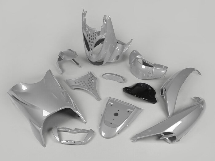 Set di parti della carenatura -EDGE- 11 pezzi - Aprilia SR dal 1998, SR50 Street - Argento