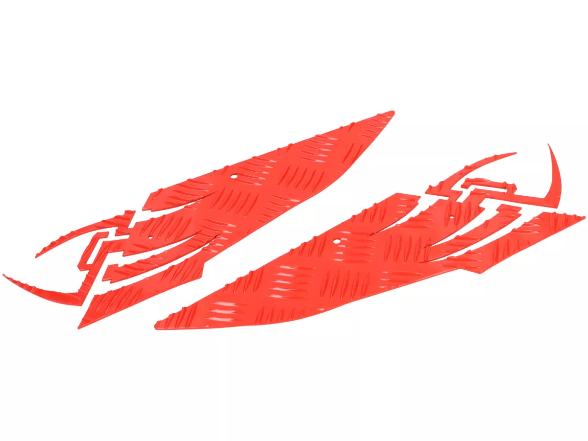 Plat aluminium kotak-kotak -DF OPTICPARTS Style 16- Yamaha Aerox (YQ50/L, 2-tak), MBK Nitro (YQ50/L, 2-tak) - bagian belakang - merah