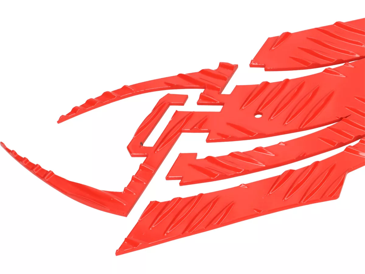 Plat aluminium kotak-kotak -DF OPTICPARTS Style 16- Yamaha Aerox (YQ50/L, 2-tak), MBK Nitro (YQ50/L, 2-tak) - bagian belakang - merah