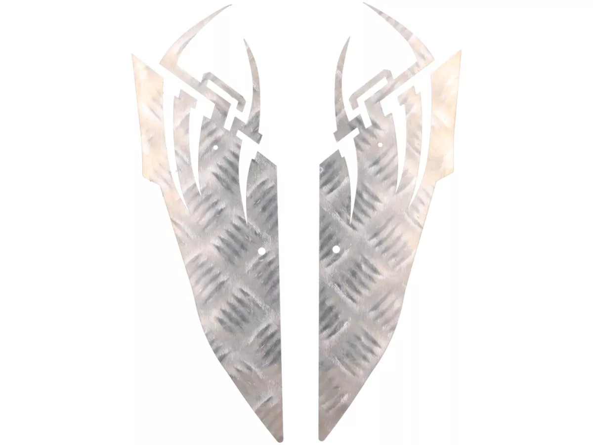 Placa de aluminio -DF OPTICPARTS Style 16- Yamaha Aerox (YQ50/L, 2 tiempos), MBK Nitro (YQ50/L, 2 tiempos) - parte trasera - aluminio