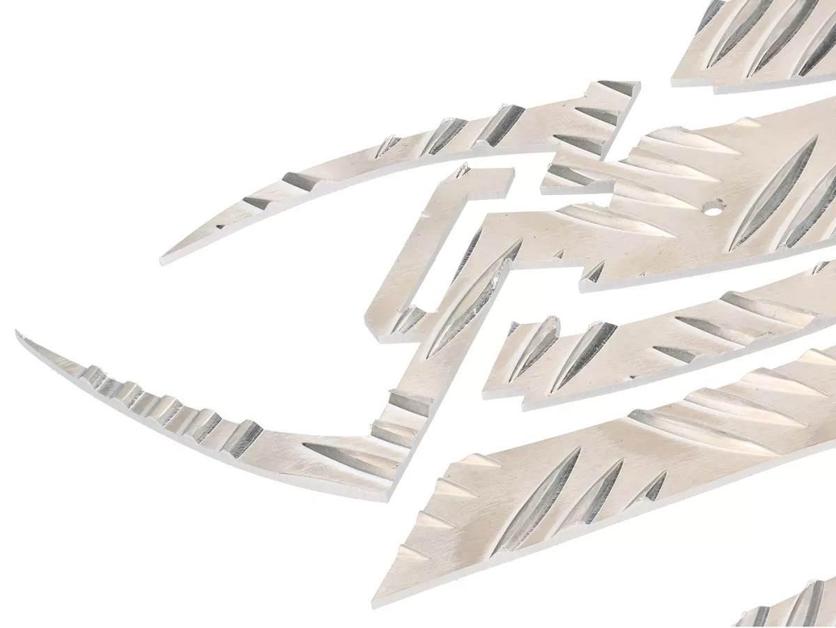 Placa de aluminio -DF OPTICPARTS Style 16- Yamaha Aerox (YQ50/L, 2 tiempos), MBK Nitro (YQ50/L, 2 tiempos) - parte trasera - aluminio