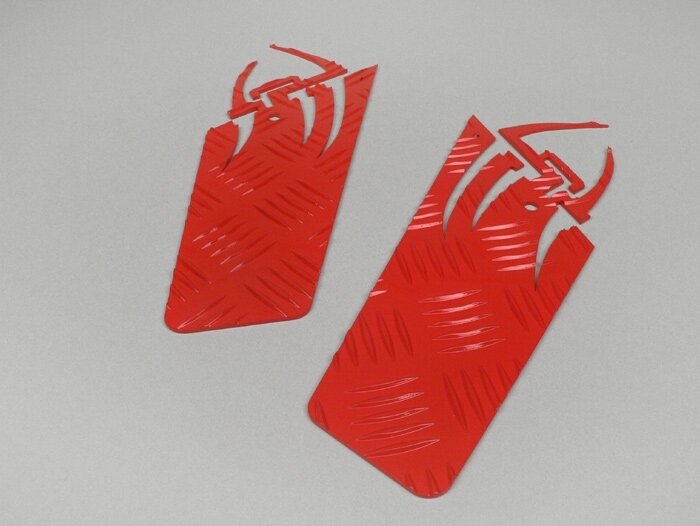 Runningboard alloy -DF OPTICPARTS Style 16- Peugeot Speedfight1-2 - rear part - red