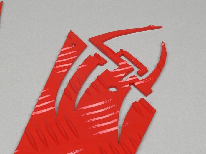 Runningboard alloy -DF OPTICPARTS Style 16- Peugeot Speedfight1-2 - rear part - red