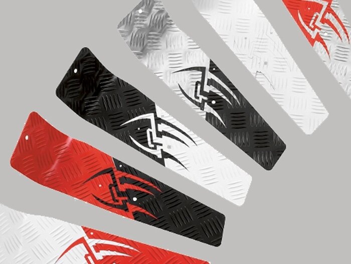 Runningboard alloy -DF OPTICPARTS Style 16- Peugeot Speedfight1-2 - rear part - red